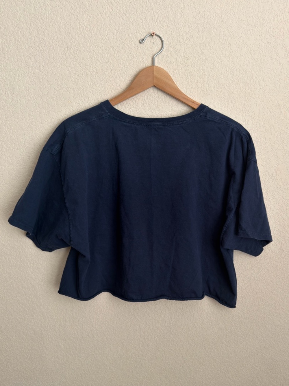 Jupiter Moon Surf Kangaroo Graphic Crop Tee Women XL Oversized Navy Blue - Picture 5 of 7